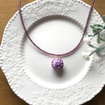 『N.H様専用』一輪の花（パープル）刺繍ネックレス