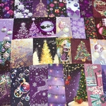 (再販×9)クリスマスのジャーナルペーパーセット(purple)＊コラージュ素材＊ジャンクジャーナル