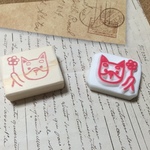柴犬とお花のはんこ