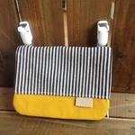 再販！移動ポケット★ブラックヒッコリー×マスタード帆布（クリップオプション別売り）