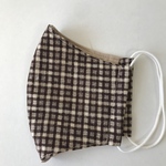［最終値下げ］2wayマスク（L）＊焦げ茶チェック＊大人マスク＊ハンドメイド