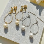 フープパールピアス／イヤリング