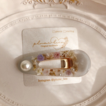pearl hair clip (ブルーグレー)