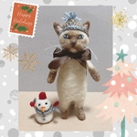 no.158 雪だるまさんと猫さん