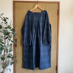 natural*(M)うっすら起毛チェックOP*ミネラルネイビー