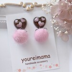 チョコみたいなハートのイヤリング ピアス