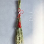 【３日以内発送】天然素材　お正月飾り　稲穂のスワッグ(赤と白)　ナチュラル（60cm ロング）　壁飾り　ver.2023