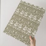 【撮影品・撮影品】布張り撮影背景ボード　ウィリアムモリス　兄弟うさぎ柄　モスグリーン