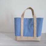 帆布トートバッグL スカイ×アイボリー 倉敷帆布