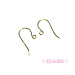 【Silver925　ピアスフック】Ｋ１８ゴールド仕上げ　１ペア　ハンドメイド素材