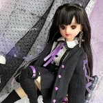 ハートのガーリーカーディガン〈ナイトメア×パープル〉