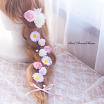 大好評につき再販*髪飾り*パステルカラーのラプンツェルセット*　パール アジサイ かすみ草　ピン 花