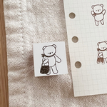 new【2×2cm】お買い物くまちゃん🧺☁