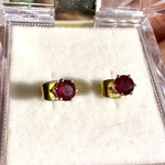 サージカルステンレス　ルビー　スタッドピアス　4mm
