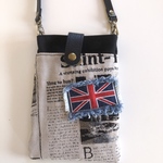 お散歩ショルダー　ジャガード生地デニムワッペン