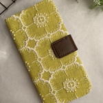 ミナペルホネン　anemone＊yellow＊iPhoneケース手帳型