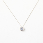 4月 誕生石 CZダイヤモンド AAAAA(A5) CLASS ネックレス 0.5ct （カラット） 一粒 / シルバー 925 / キュービック ジルコニア