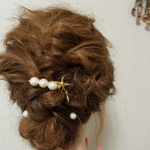 コットンパールとスターフィッシュのセット＊ヘアアクセサリー