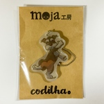 踊れ踊れ：ブラック＆シルバー　ボールチェーンキーホルダー（両面プリント風クリア）【moja工房×CODILHA。】