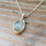 真鍮ネックレス「rutile quartz」