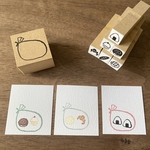 好きなものを詰められる【つめあわせ袋】イラストはんこ　3cm角　ラバースタンプ