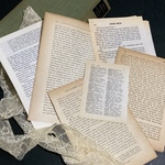 20枚　D ☆お洒落なアンティーク古書☆ 洋書　コラージュ　ラッピング 販促　撮影