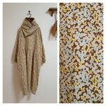 ☆福袋☆起毛小花柄ワンピースブラウン&ボアマフラー