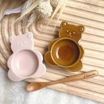【再販】離乳食を可愛くスタート＊名入れスプーンとくまさん豆皿