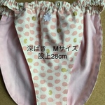 💓見本【深ばき、M】ブロード使用【ピンクのハリネズミ】ふんどしパンツ  リンパよけショーツ 下着 普段ばき mameパンティ