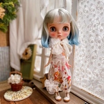 リバティお花柄☆ネオブライス☆ふんわりオールインワン+ファーティペット