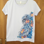 紅型風Tシャツ・ミルキーパープル【L】