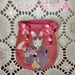 12月23日(金)21時頃入荷予定♡ピンク花＋2連・卯年ちりめんスタイ♡