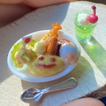 ☆ミニチュアフード☆お子様ランチとメロンソーダ♪