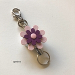 【再販】お花のリールキー（薄ピンク×パープル）