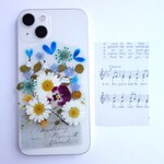 全機種対応　スマホステッカー　スマホケース押し花インナーシート　229　小鳥（シマエナガ）