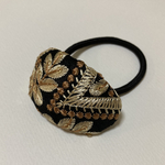インド刺繍　ヘアゴム　handmade ブラック