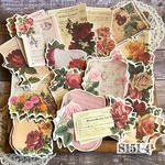 感謝品♡送料無料【S151-4 コラージュ素材】海外ステッカー　薔薇　手帳　メモ　ジャーナル　デザインペーパー  