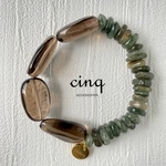 ◆ double face bracelet ◆スモーキークォーツとグリーンルチルクォーツの天然石ブレスレット