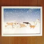 【OUTLET】「8匹の猫さん雪の中」のポスター（＆あいうえおポスターがおまけ）