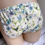 綿ローン使用【ブルーの野花たち】浅ばき、深ばき、S〜3Lサイズ、ふんどしパンツ  フンパン フンテイ  リンパよけショーツ 下着 普段ばき  mameパンティ