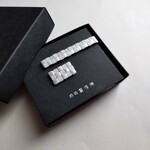 ネクタイピン・ラペルピンセット　メンズ向けバレンタイン・誕生日ギフトに　シルバー色の市松模様セット