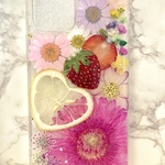 iPhoneケース､iPhoneカバー､押し花ケース､スマホケース､押しフルーツ､押し花､押し花カバー､スマホカバー､押しフルーツケース､押しフルーツカバー､Android 花 花柄リング付き、お花