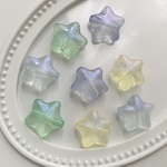 A-50 手染めビーズ　大ぶり星　スター　グリッター　8個