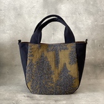 ⚮̈ミナペルホネン　metsä  navy  まる底バッグ　トートバッグ