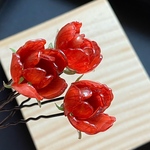 椿の蕾　Uピンかんざし