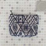 symphony ミニポーチ　14  マチつき　ライトグレー　ミナペルホネン の刺繍生地　