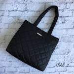 ナイロンキルティングトートバッグ　　　ショルダータイプ　(ブラック)