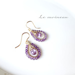 《12/25限定！Xmas Limited Price》アメジストのクラシカルドロップピアス*14kgf*