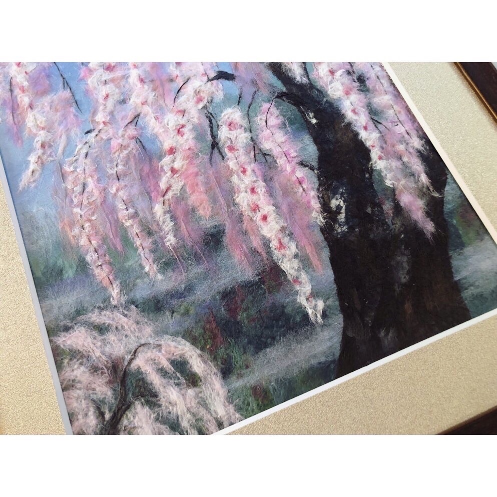 和紙ちぎり絵『枝垂れ桜』F6サイズ原画 期間限定送料無料】 和紙ちぎり絵『枝垂れ桜』F6サイズ原画