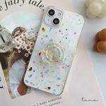 #014♥︎送料無料♥︎ スマホグリップ付き　全機種対応　スマホケース　カラフル　ホログラム